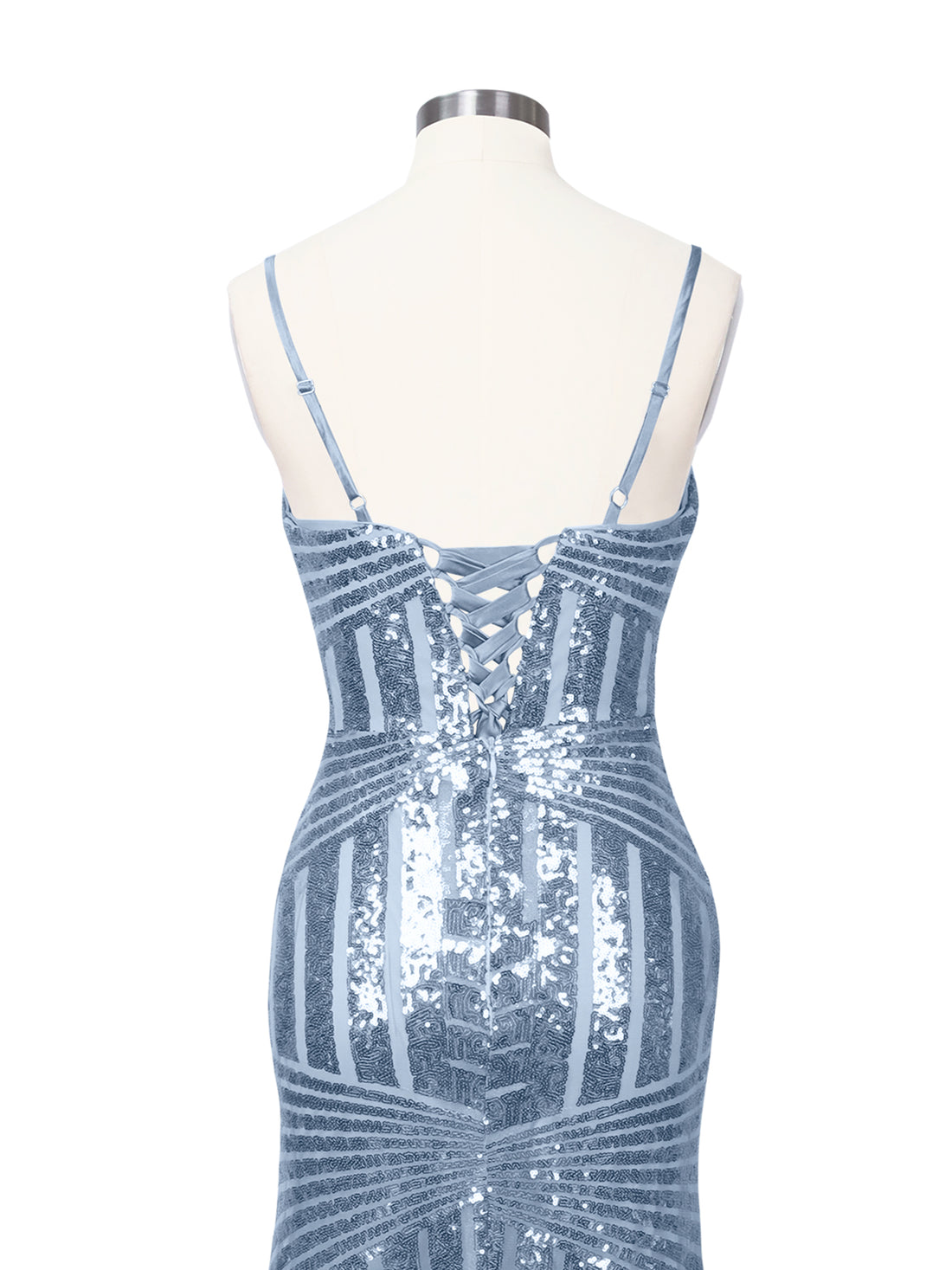Geometric Sequin Prom Dress 