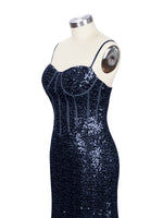 Spaghetti Sheath Prom Dress 