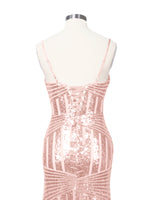 Geometric Sequin Prom Dress 