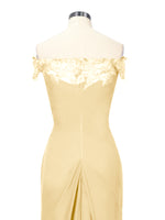 Off-Shoulder Chiffon Sheath Dress 