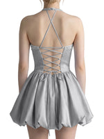 Beading Bubble Hem Mini Dress 