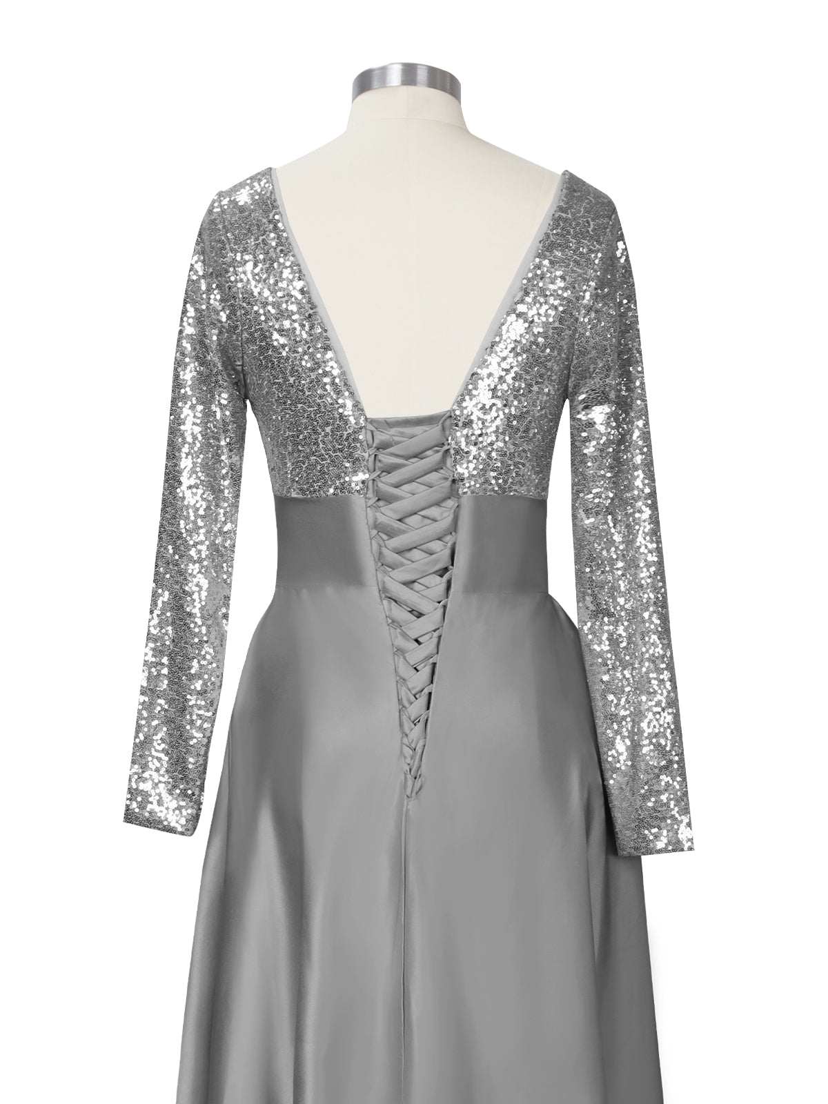 Long Sleeveless Sequin Prom Dress 