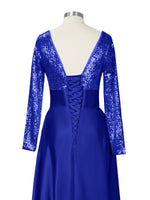 Long Sleeveless Sequin Prom Dress 