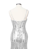 Geometric Sequin Prom Dress 