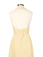 Ruched Halter Bridesmaid Dress 