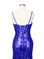 Geometric Sequin Prom Dress 