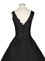 Wide Straps Applique Wedding Dress 