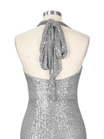 Halter Sequin Sheath Mini Dress 