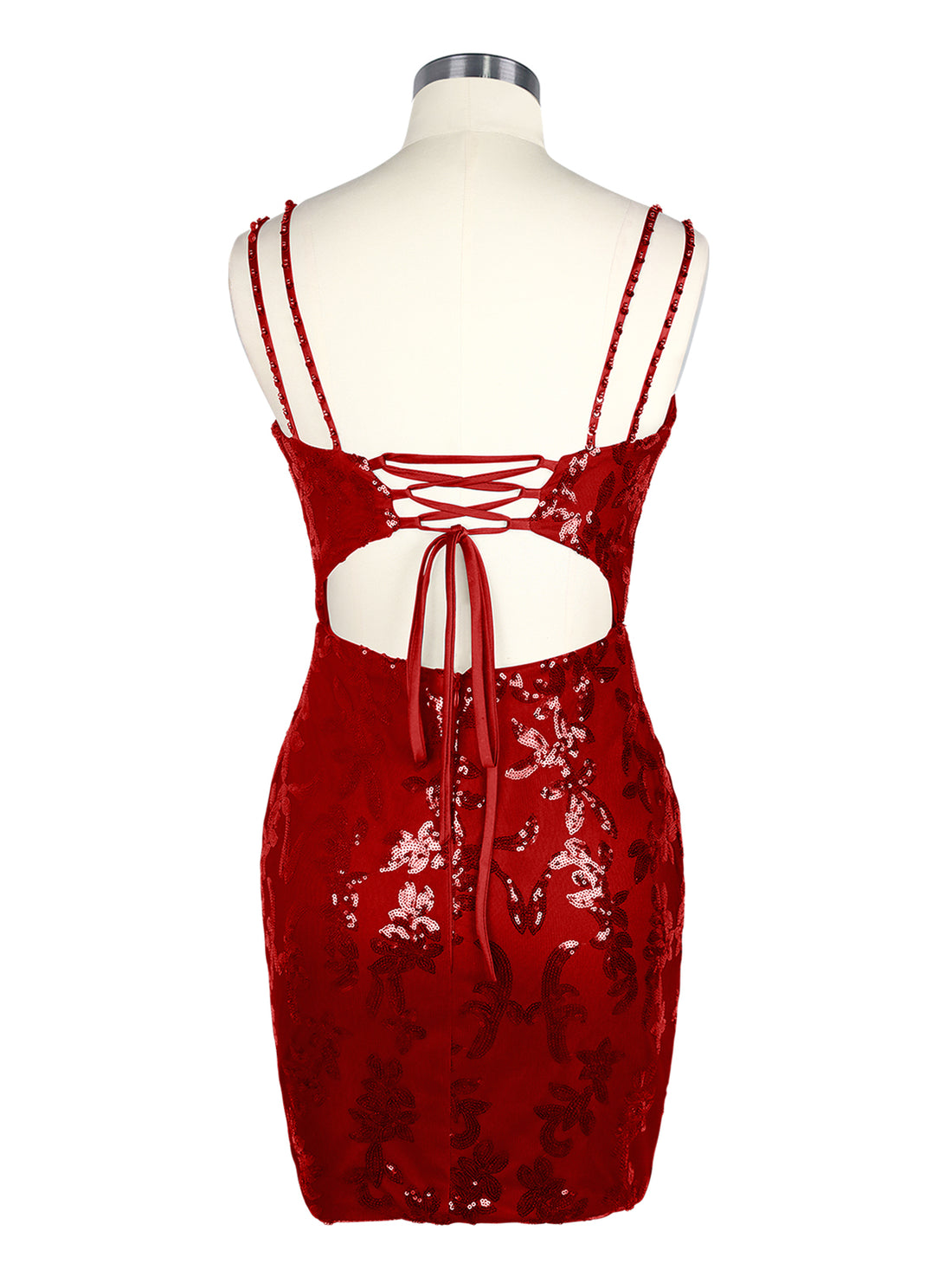 Double Spaghetti Bodycon Mini Dress 
