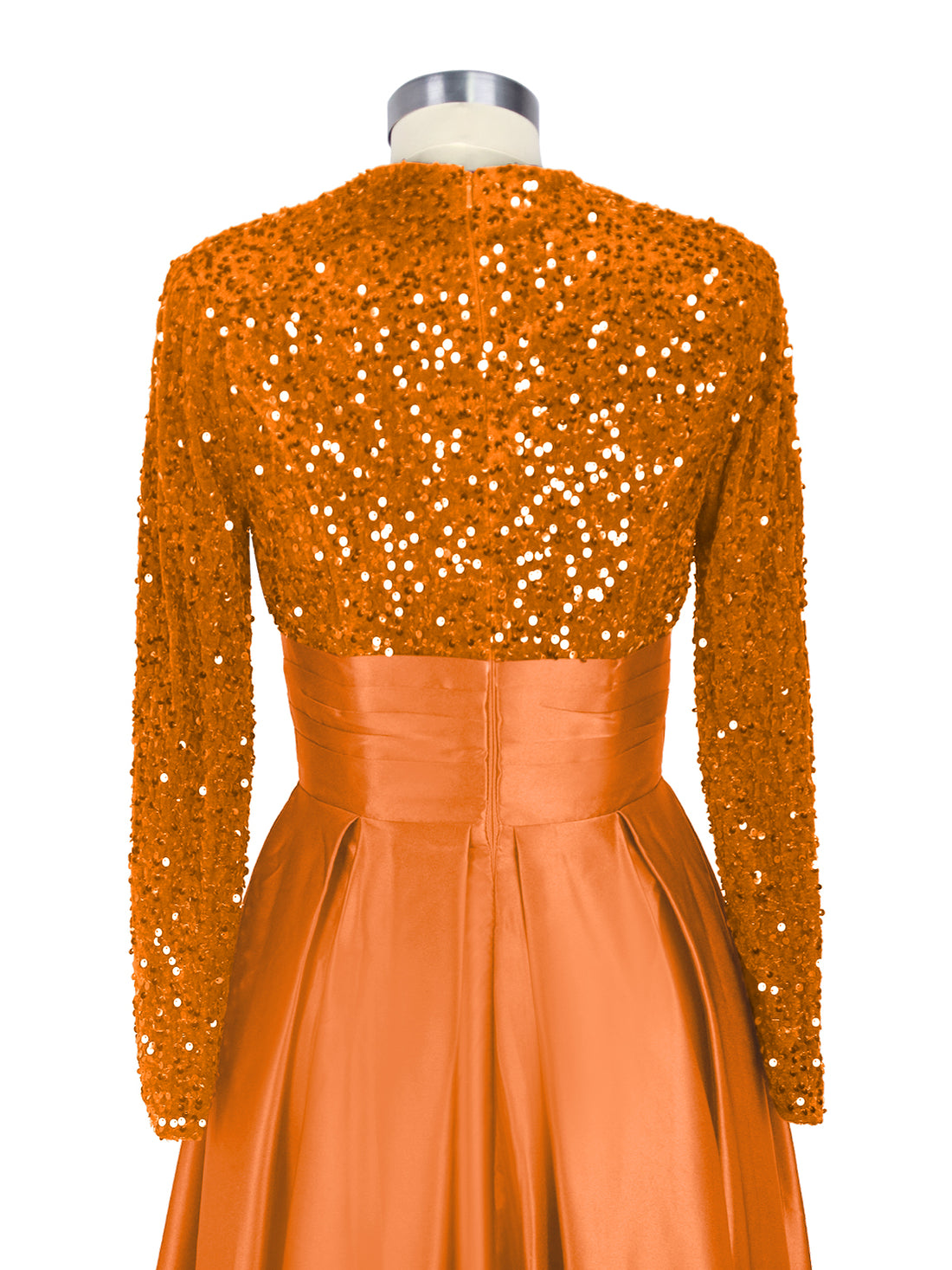 Sequined Boat Long Sleeves Dress 