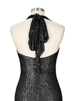 Halter Sequin Sheath Mini Dress 