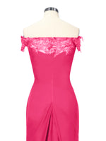 Off-Shoulder Chiffon Sheath Dress 