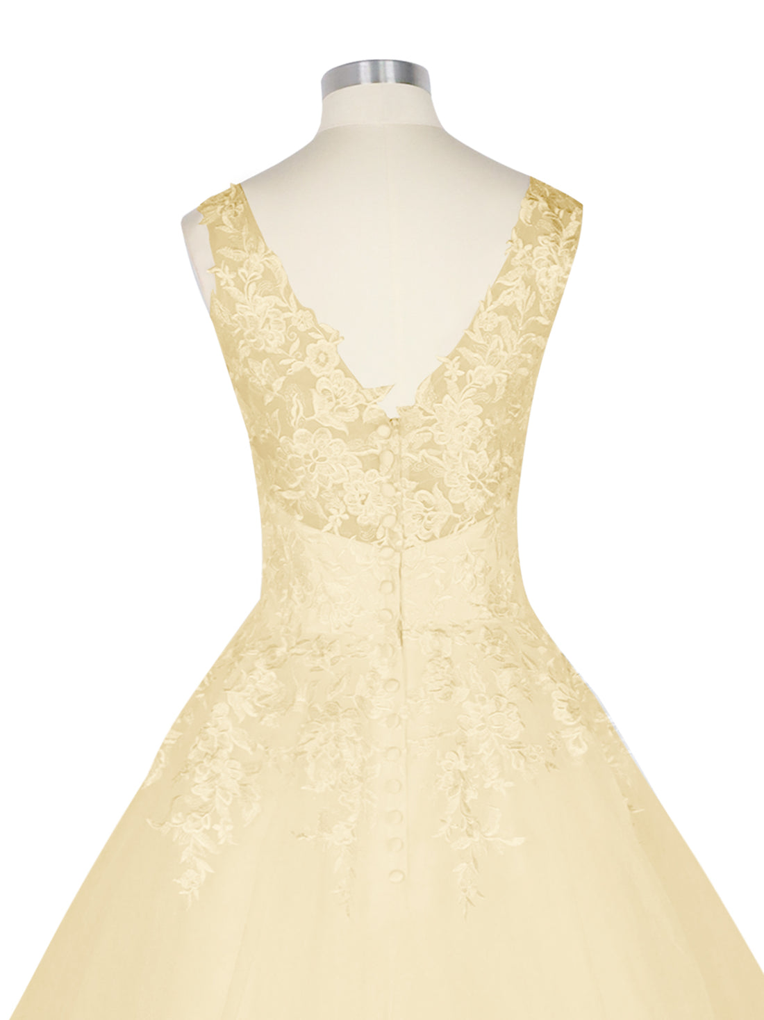 Wide Straps Applique Wedding Dress 