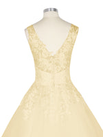 Wide Straps Applique Wedding Dress 