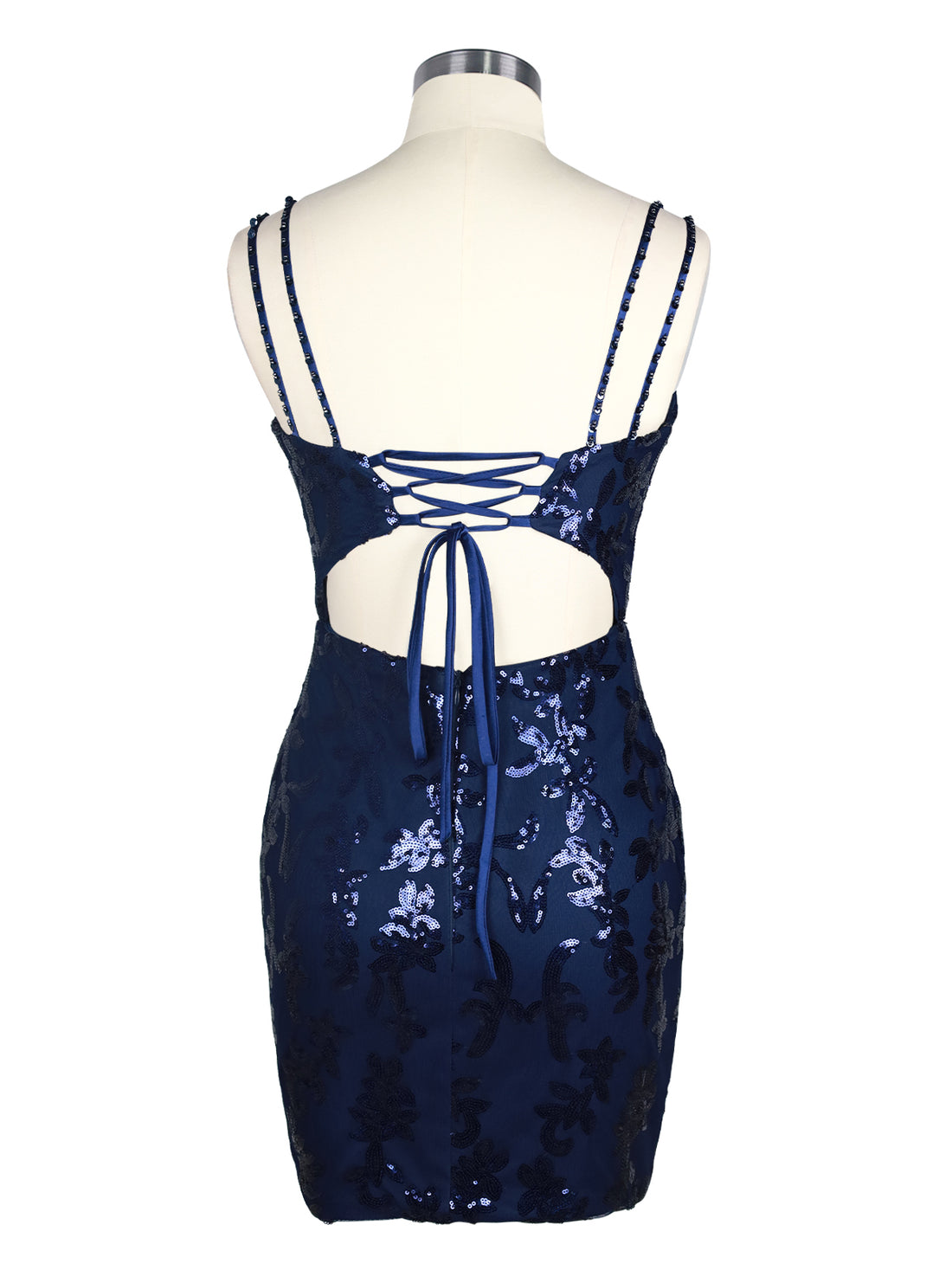 Double Spaghetti Bodycon Mini Dress 