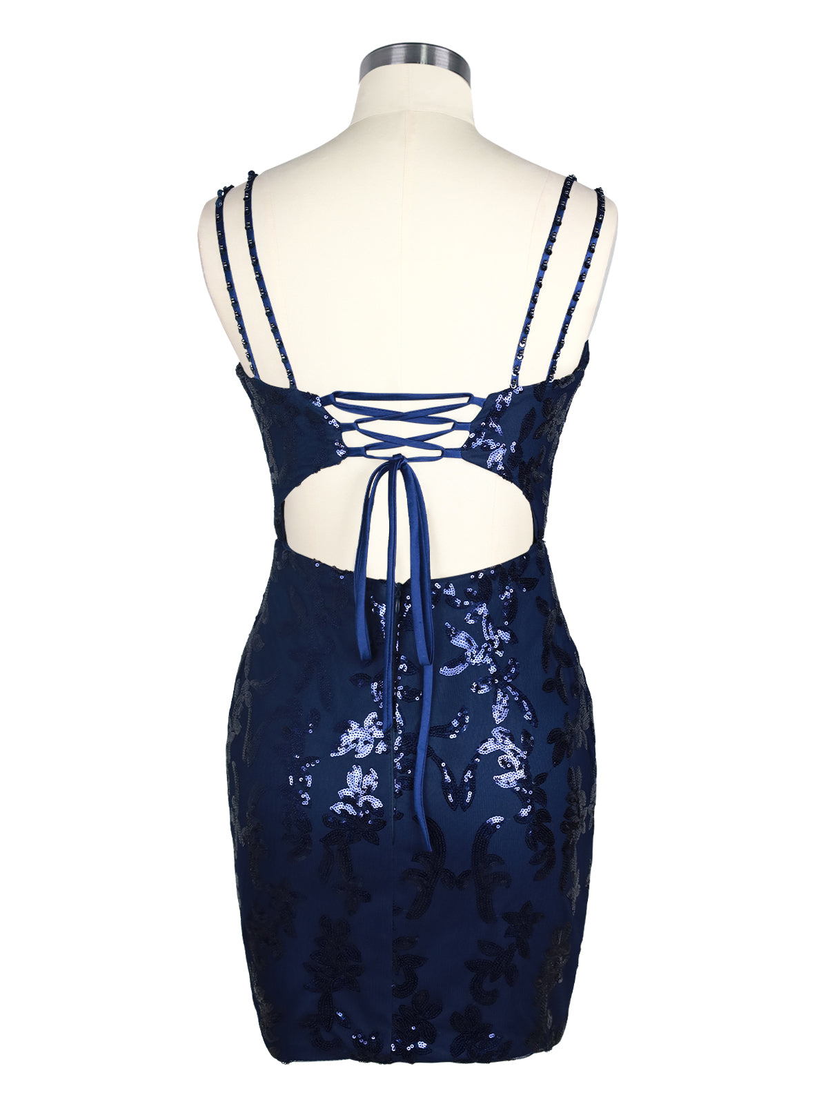 Double Spaghetti Bodycon Mini Dress 