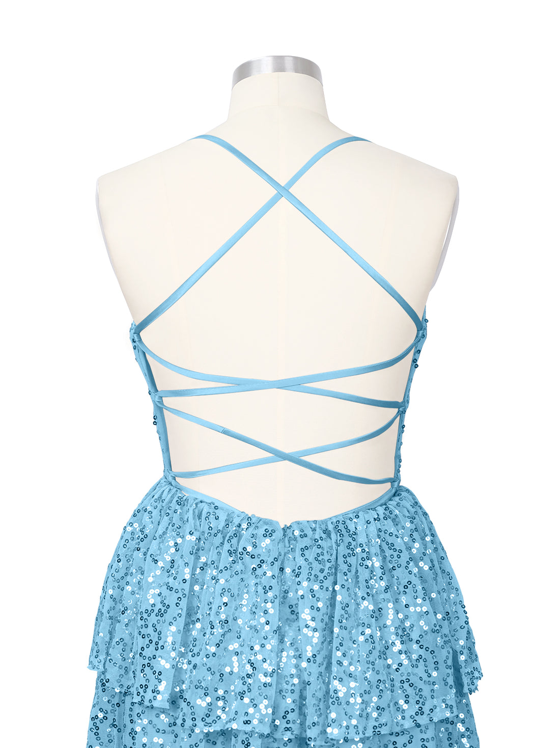 Sequined Halter Flare Mini Dress 