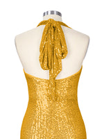 Halter Sequin Sheath Mini Dress 