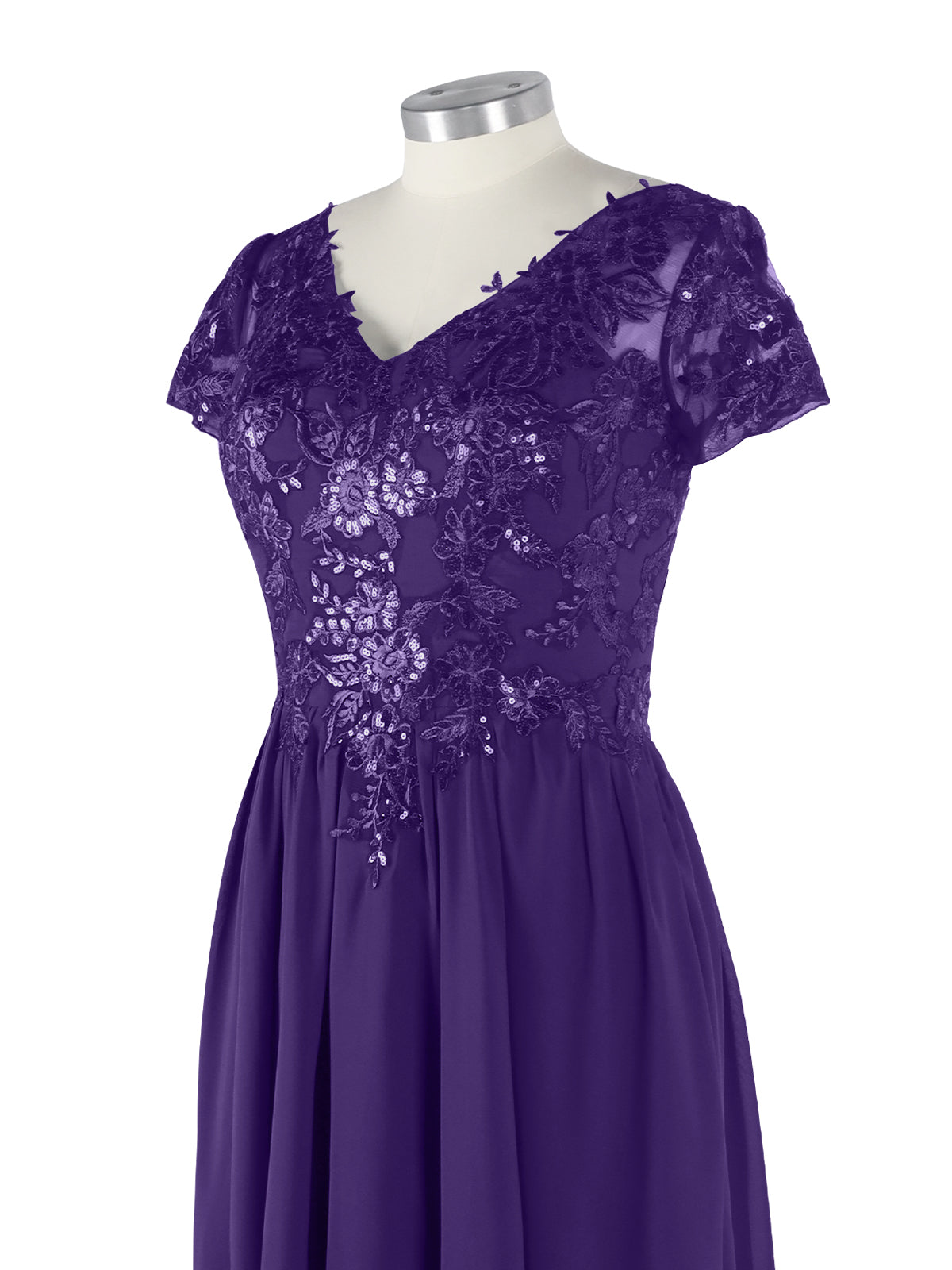 Short Sleeves Chiffon Dress 