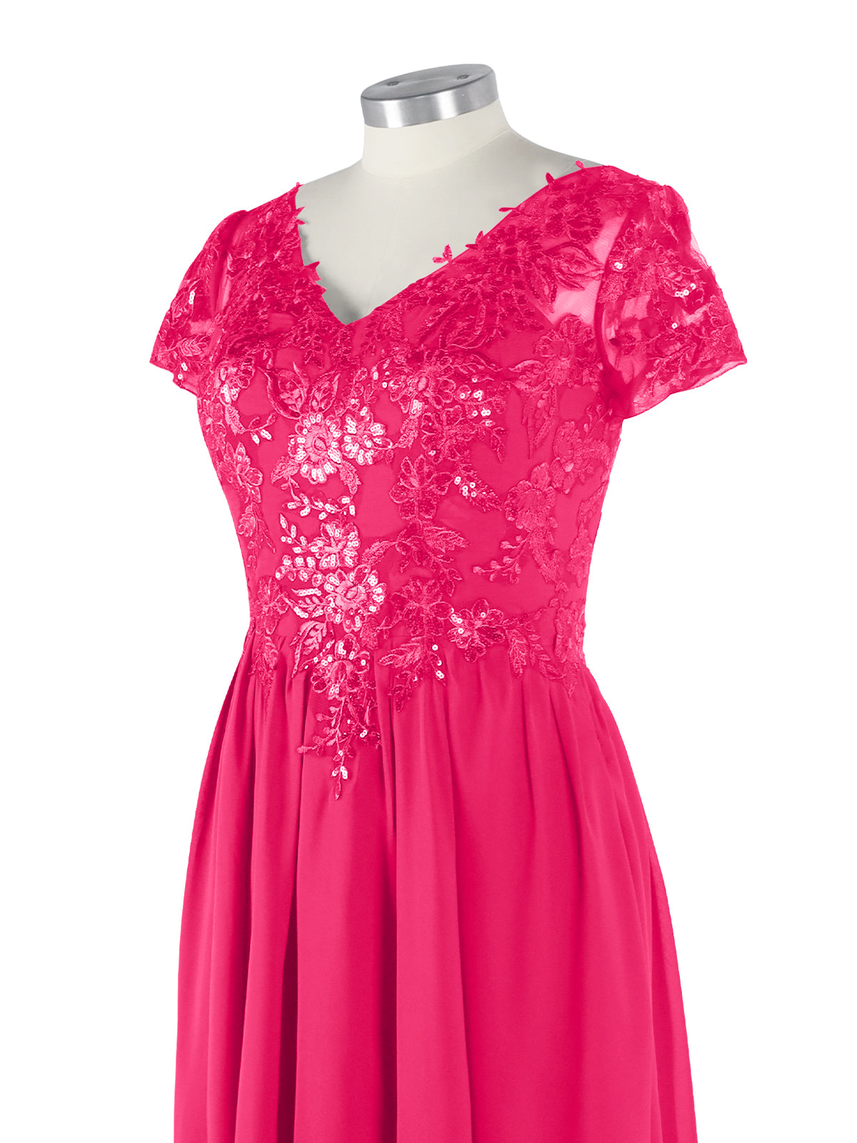 Short Sleeves Chiffon Dress 
