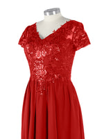 Short Sleeves Chiffon Dress 