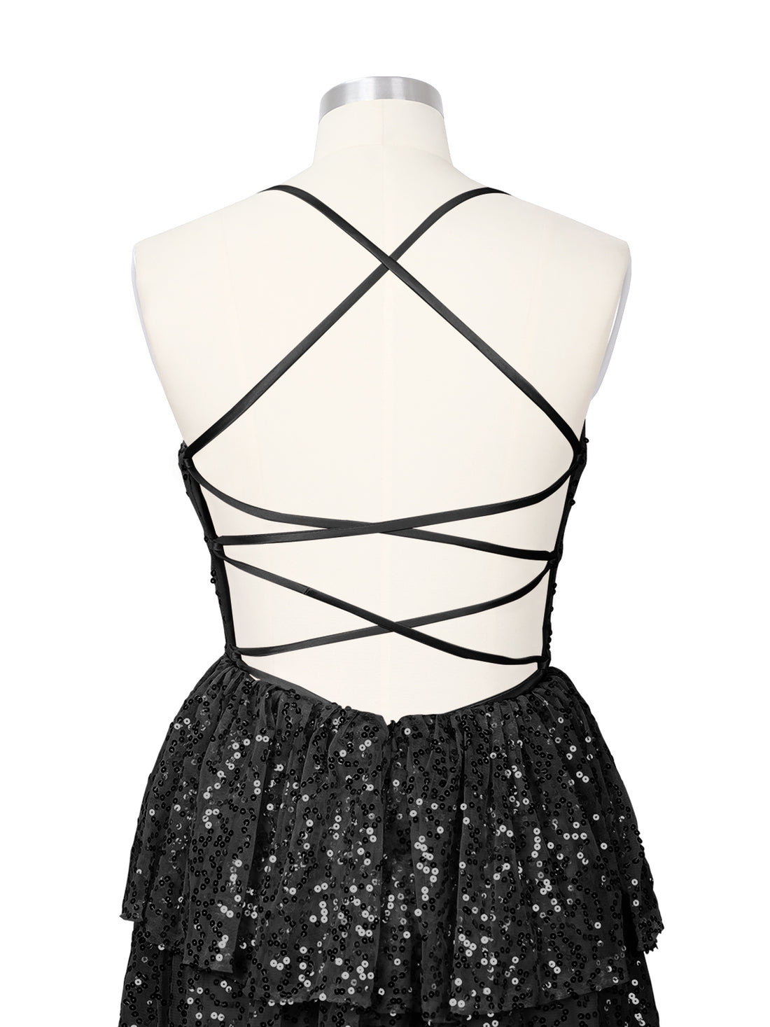 Sequined Halter Flare Mini Dress 