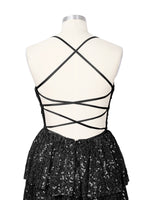 Sequined Halter Flare Mini Dress 