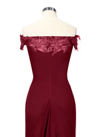 Off-Shoulder Chiffon Sheath Dress 