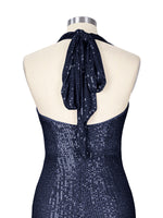 Halter Sequin Sheath Mini Dress 