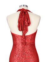 Halter Sequin Sheath Mini Dress 