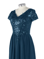 Short Sleeves Chiffon Dress 