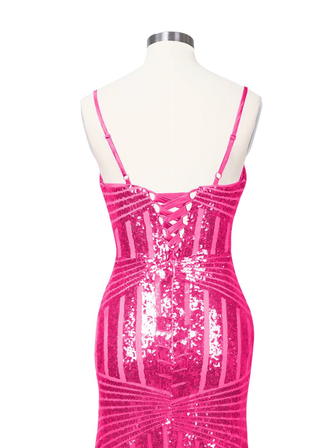 Geometric Sequin Prom Dress 