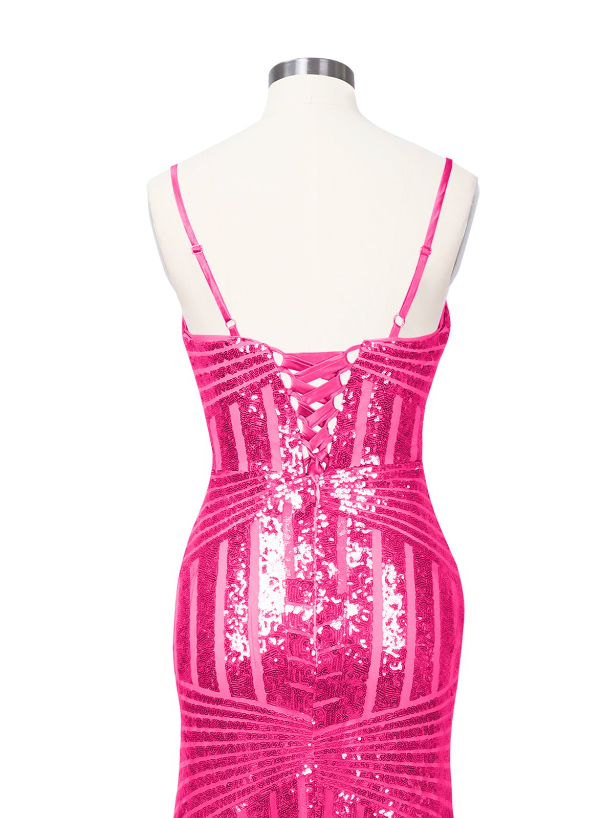 Geometric Sequin Prom Dress 