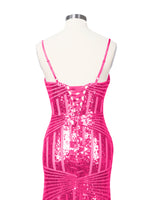 Geometric Sequin Prom Dress 