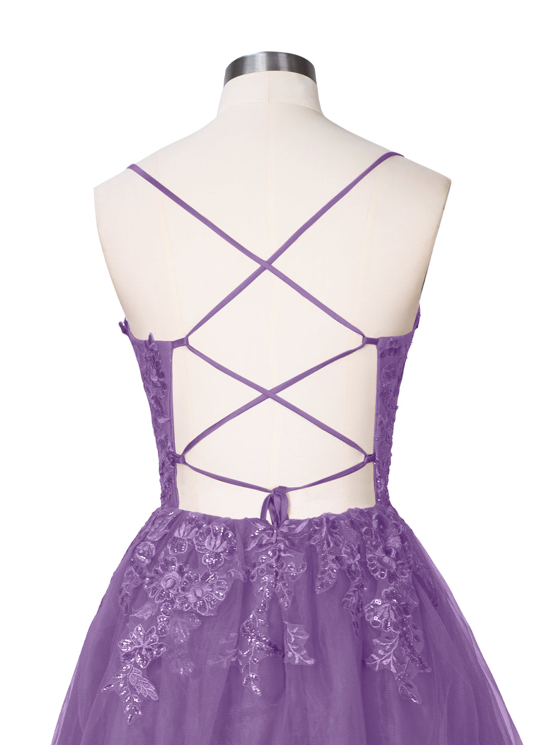 Applique Soft Tulle Mini Dress 