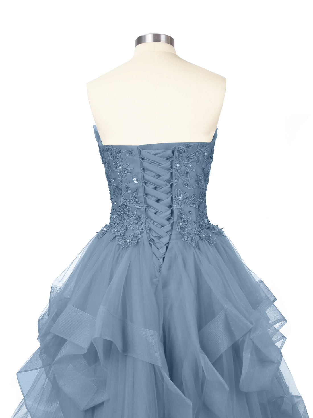 Tiered Strapless Prom Dress 