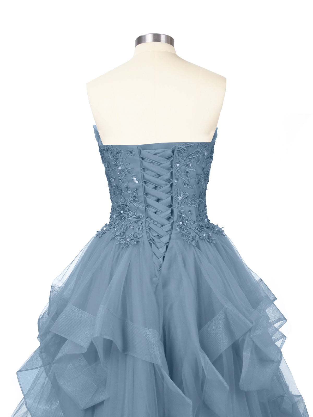 Tiered Strapless Prom Dress 