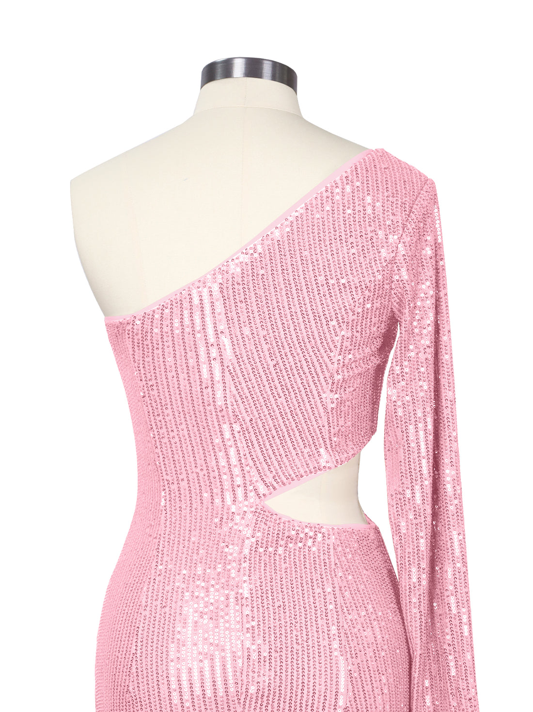 Waist Cutout One Shoulder Mini Dress 