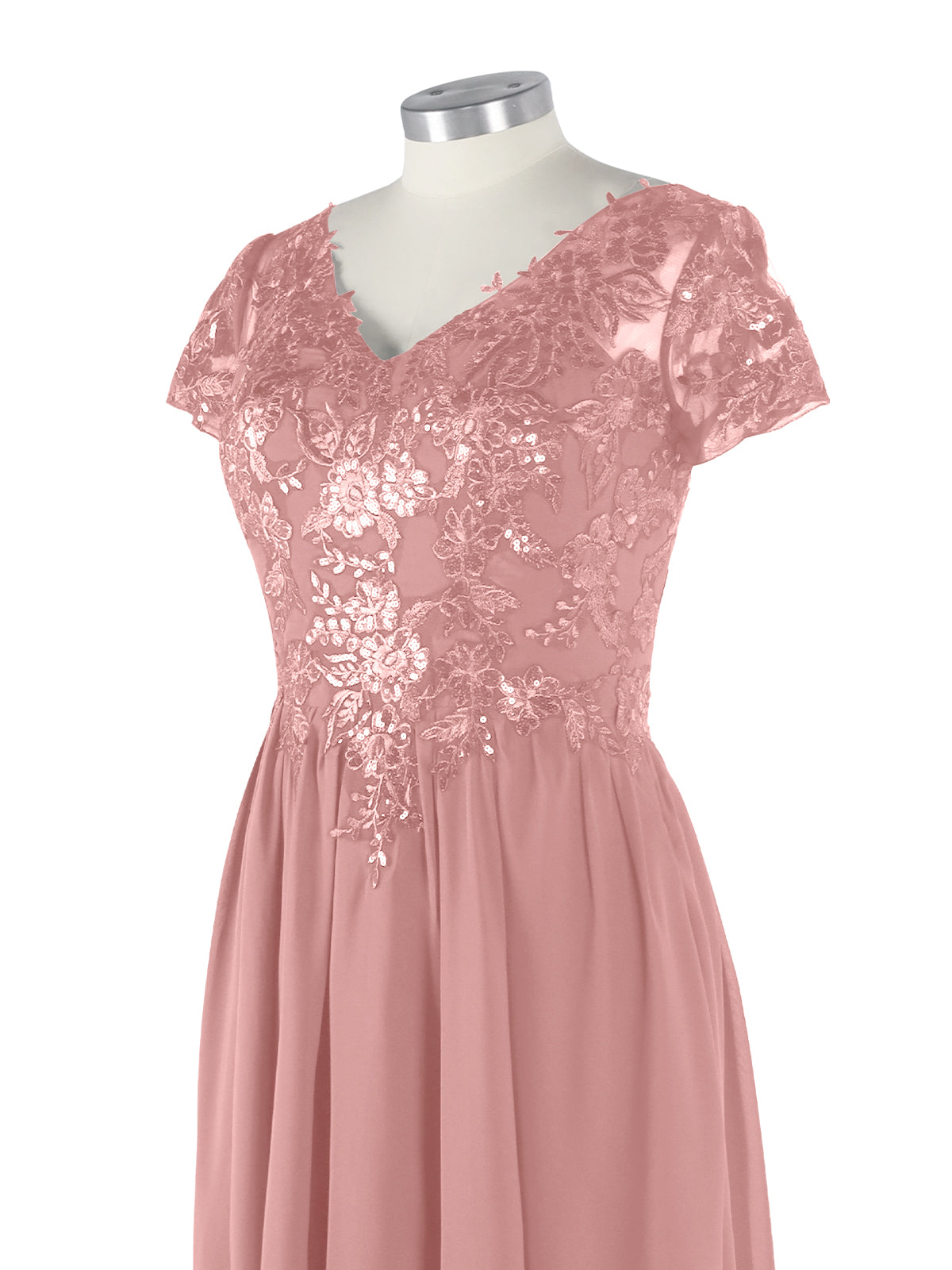 Short Sleeves Chiffon Dress 