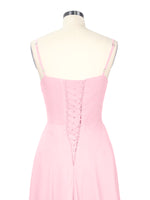 Spaghetti Asymmetrical Bridesmaid Dress 