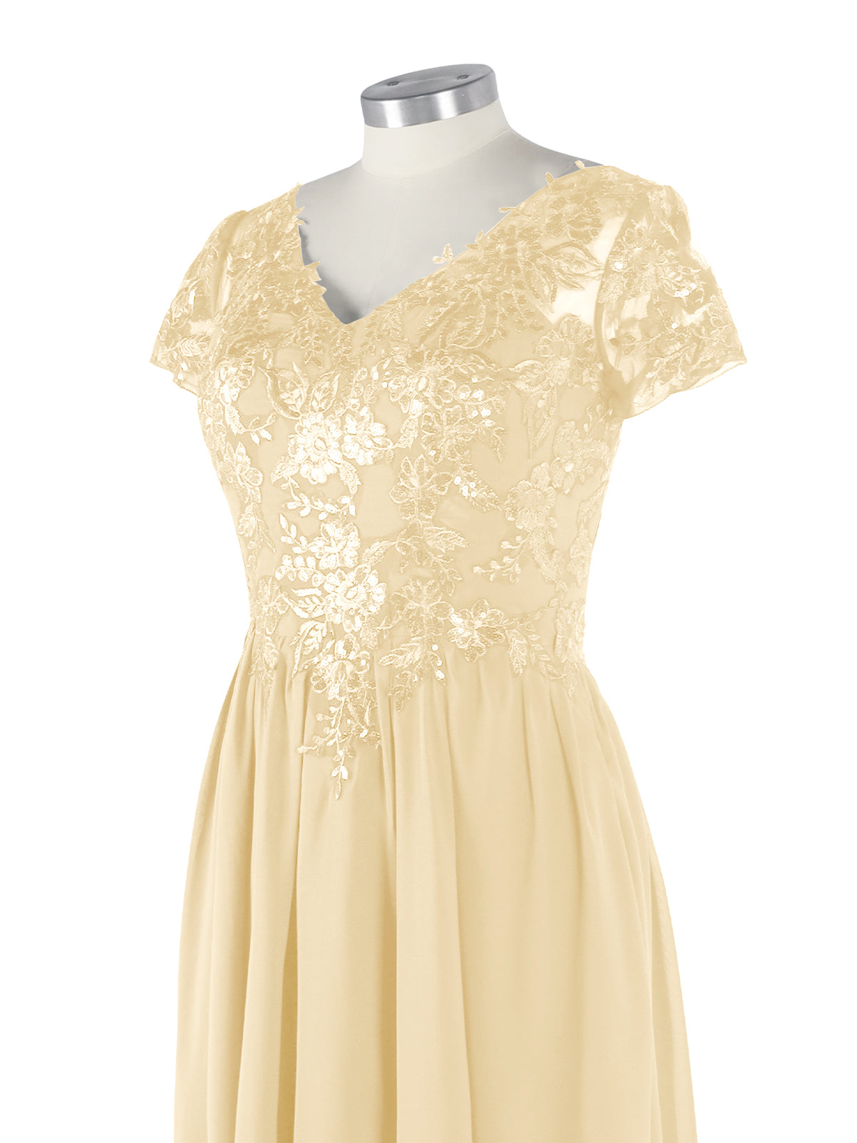 Short Sleeves Chiffon Dress 