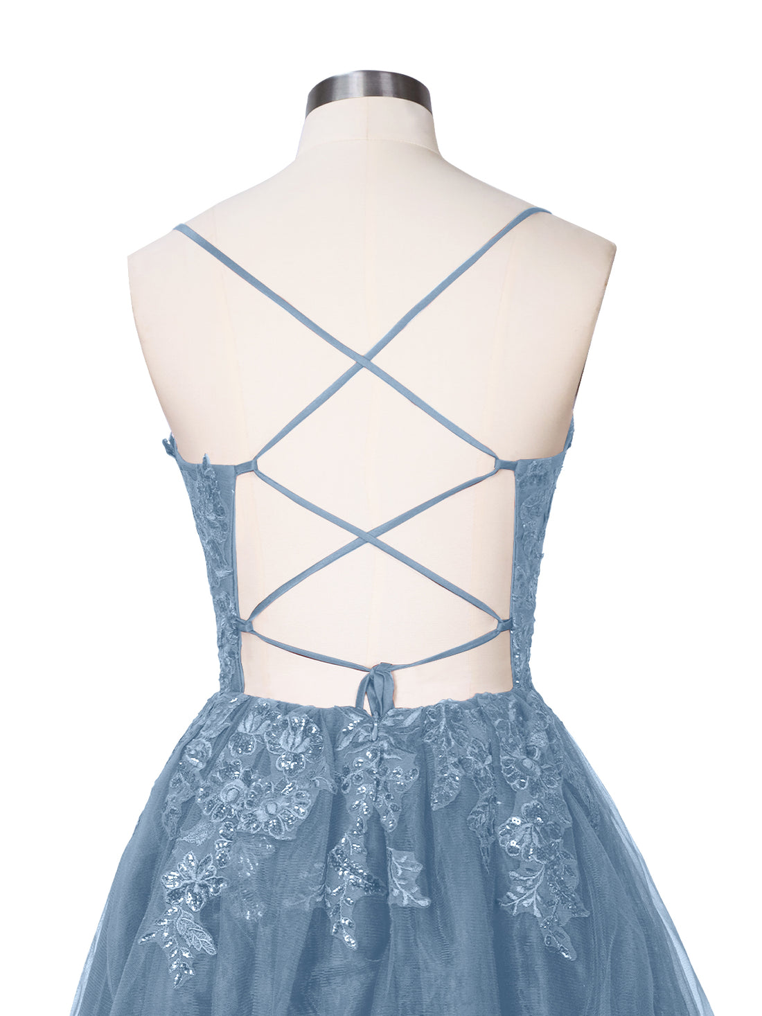 Applique Soft Tulle Mini Dress 
