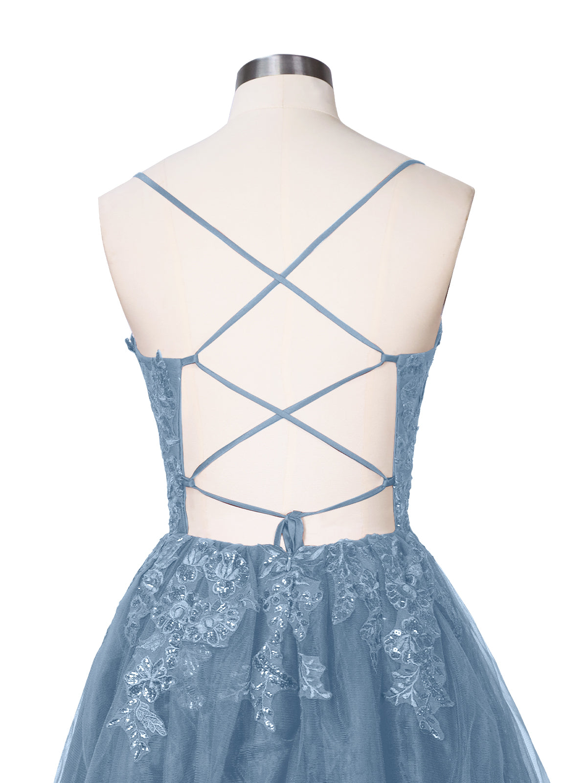 Applique Soft Tulle Mini Dress 