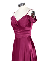 Silk-Like Pleated Prom Dress 