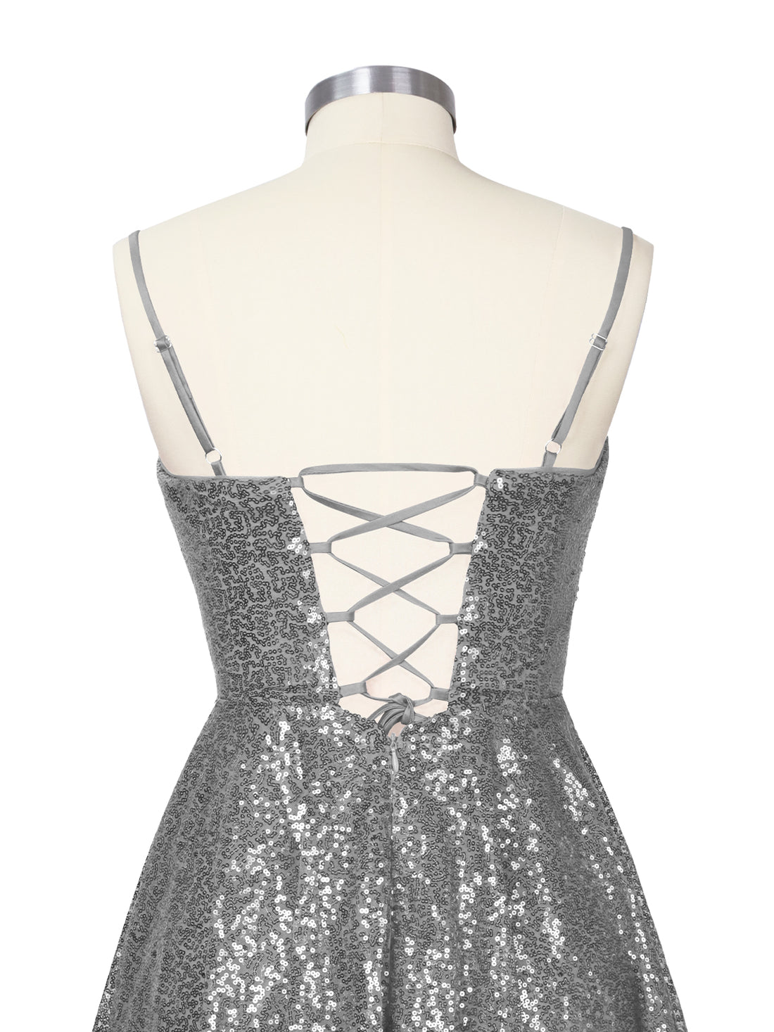 Sequin Scoop Neckline Mini Dress 