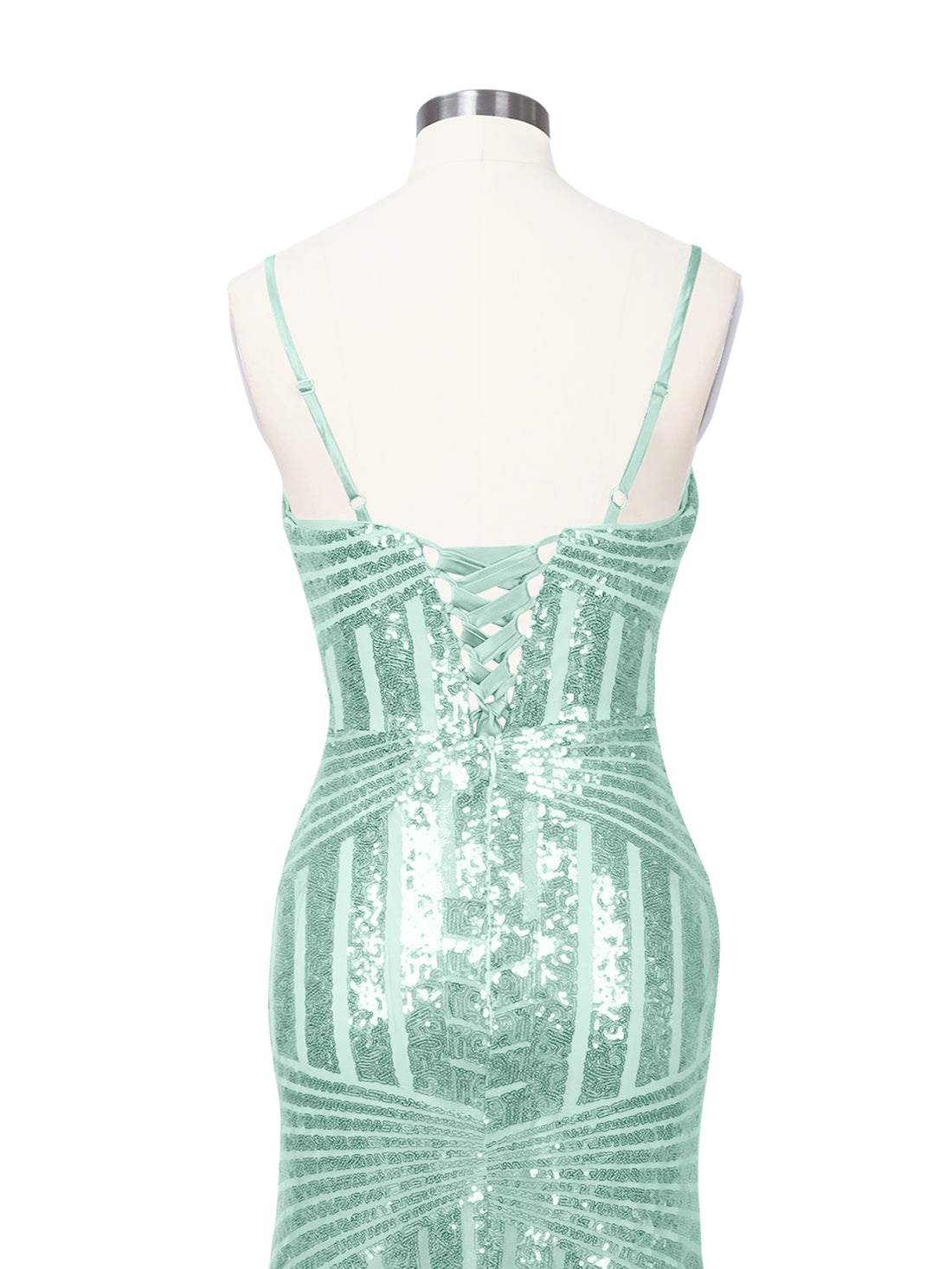 Geometric Sequin Prom Dress 