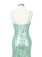 Geometric Sequin Prom Dress 