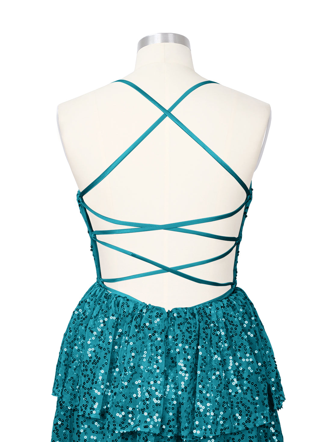 Sequined Halter Flare Mini Dress 