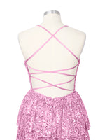 Sequined Halter Flare Mini Dress 