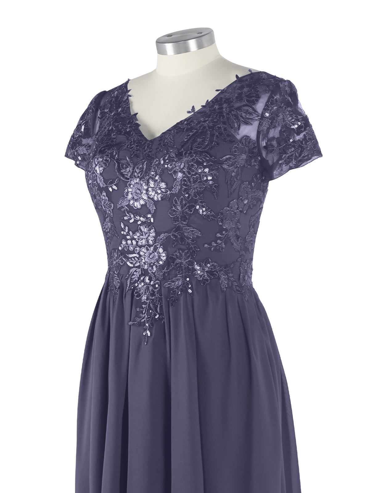 Short Sleeves Chiffon Dress 